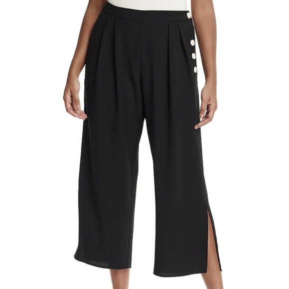 Vince Camuto Pants - Vince Camuto Side Button Summer Crepe Wide Leg